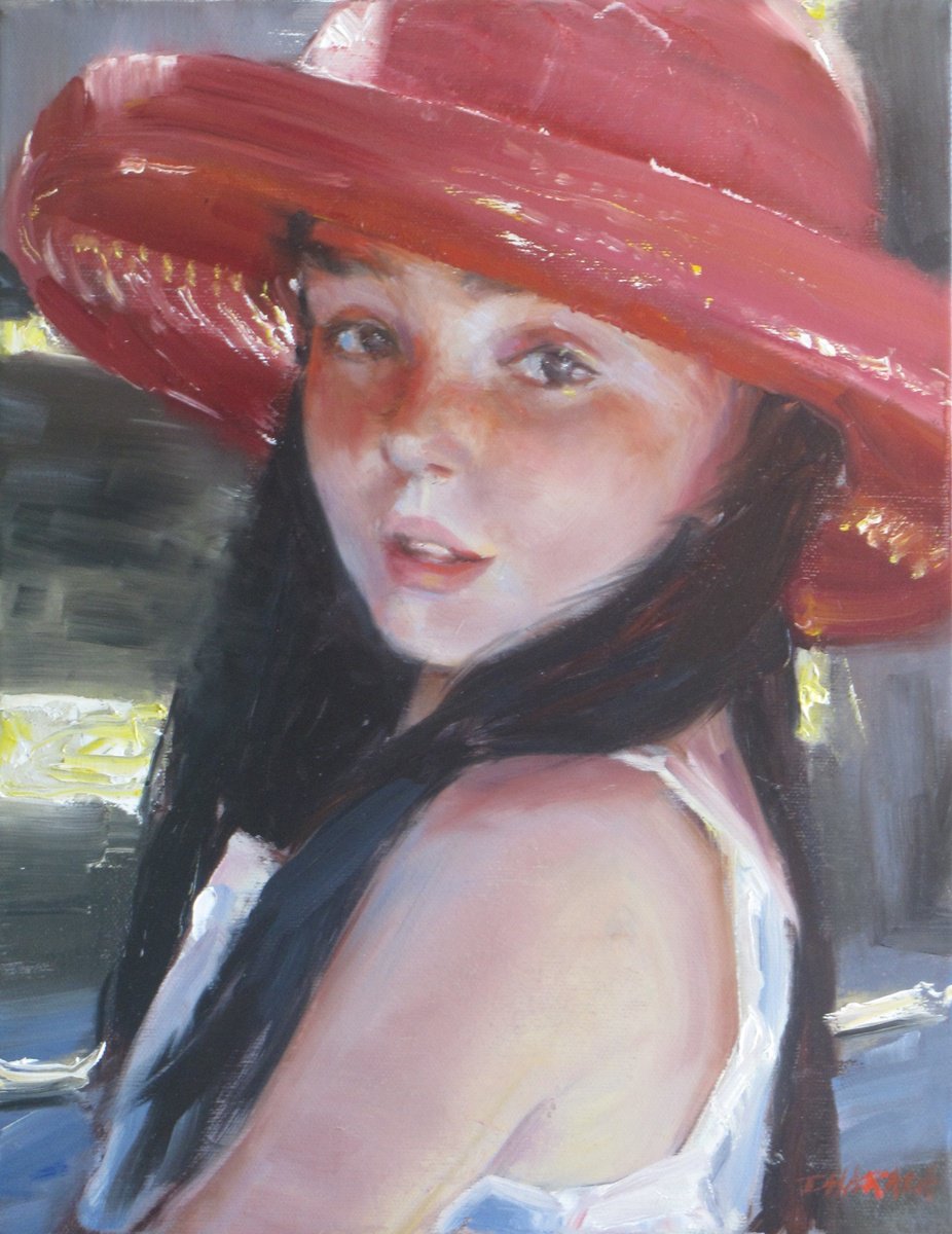 Girl With Red Hat by Takayuki Harada