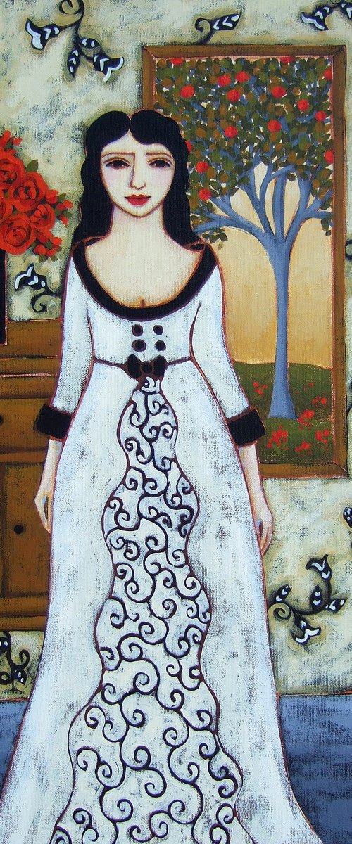 Woman with Ivory Gown by Karen Rieger