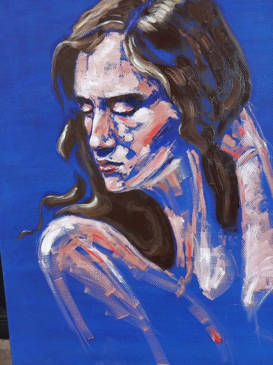 Abstract woman portrait 60x50 cm oil painting
