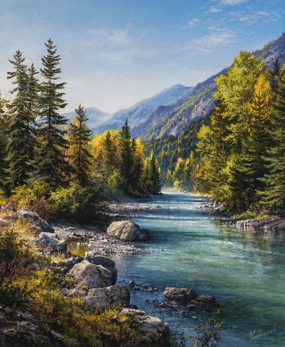 Mountain River in Autumn