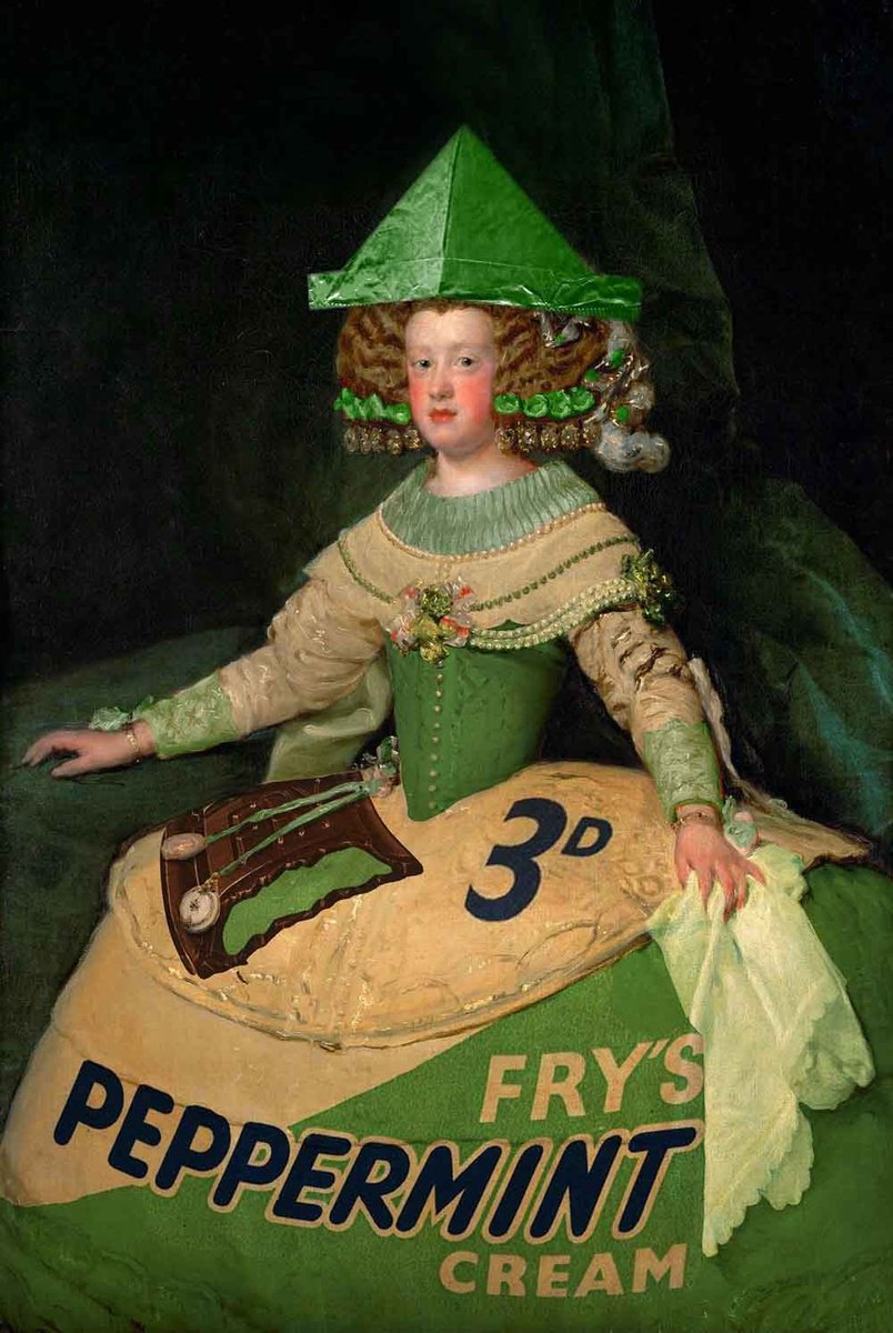 Surrealistic Portrait Giclee Print By Little Fish Design, 17 X 24", Peppermint Cream, Original Artwork