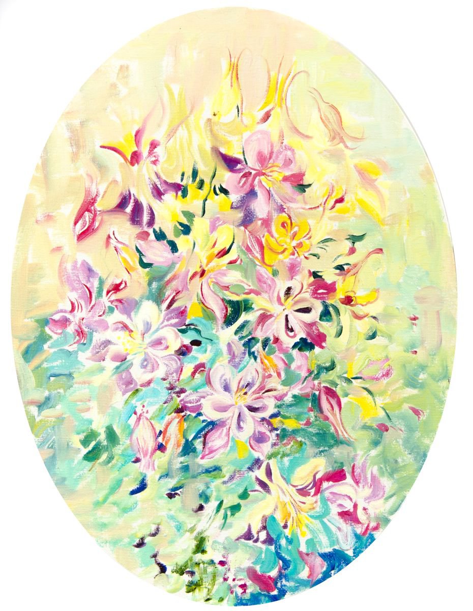 Aquilegia flowers by Daria Galinski