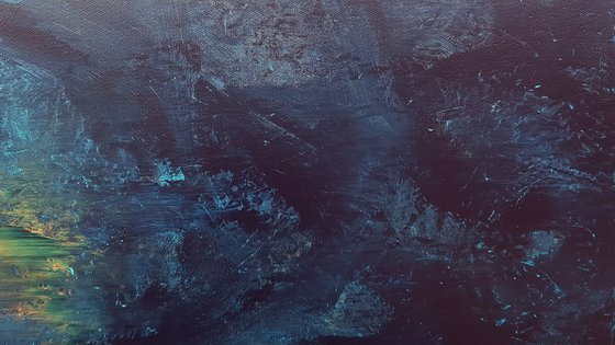 When the Star is born - XL  blue abstract painting