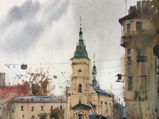 A gloomy day in the city of Lviv