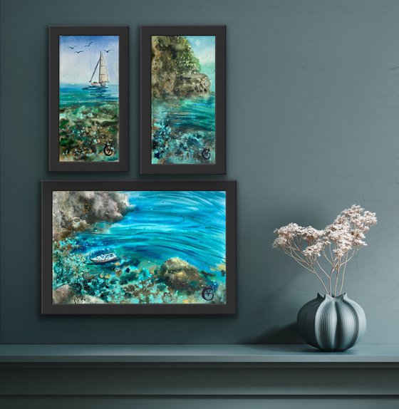 COTE D'AZURE - triptych