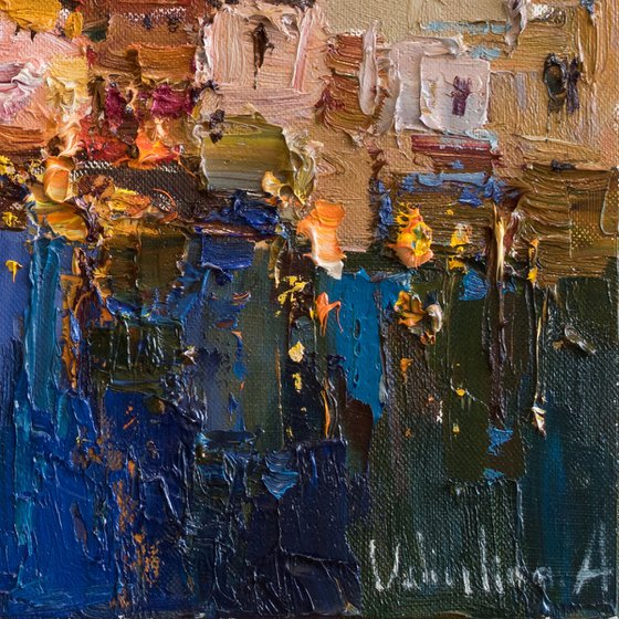Evening Venice Italy - Original Oil Painting impasto art