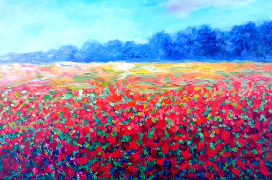 Field with red Poppies