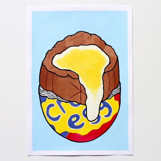 Creme Egg - Chocolate Egg - Pop Art Painting On A4 Paper (Unframed)