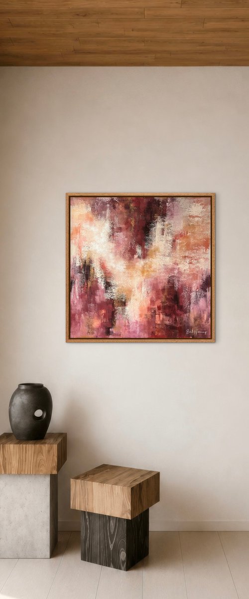 Blushed Earth - Abstract painting by Ellis Hollering