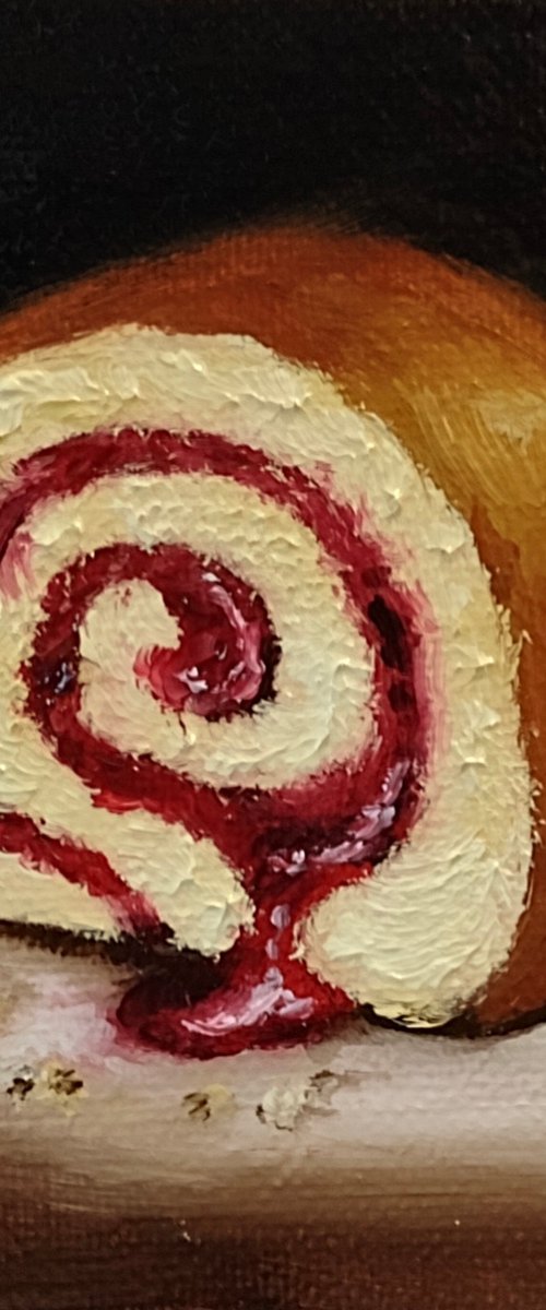 Little Jam roly Poly  still life by Jane Palmer Art