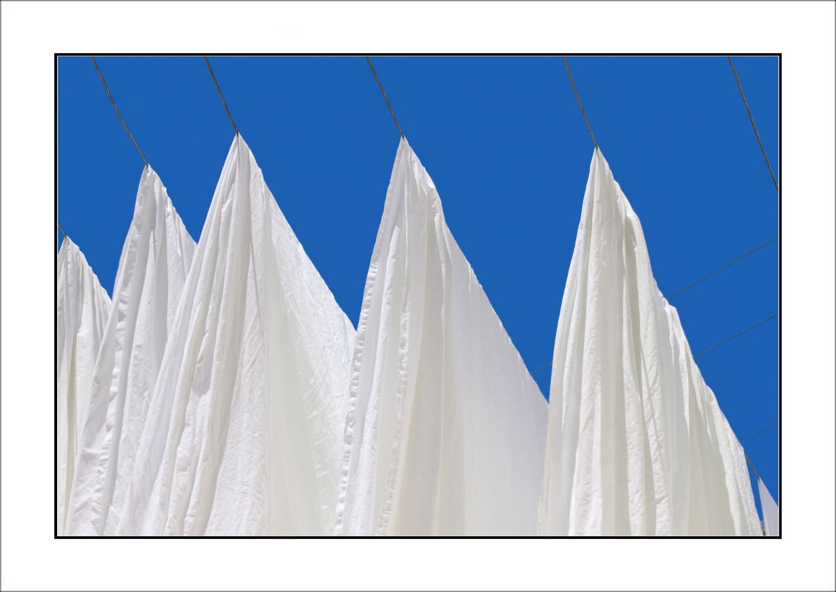 From the Greek Minimalism series: Greek Architectural Detail (Blue and White) # 18, Santor... by Tony Bowall FRPS