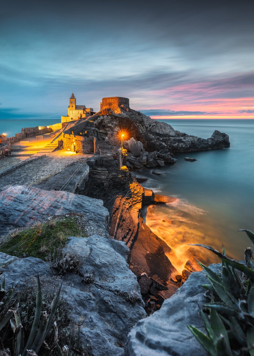 Photorealistic Landscape Photograph By Giovanni Laudicina, 22 X 31, Evening View On Portovenere, Original Artwork