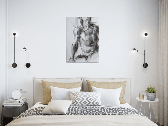 Sketch of a male torso