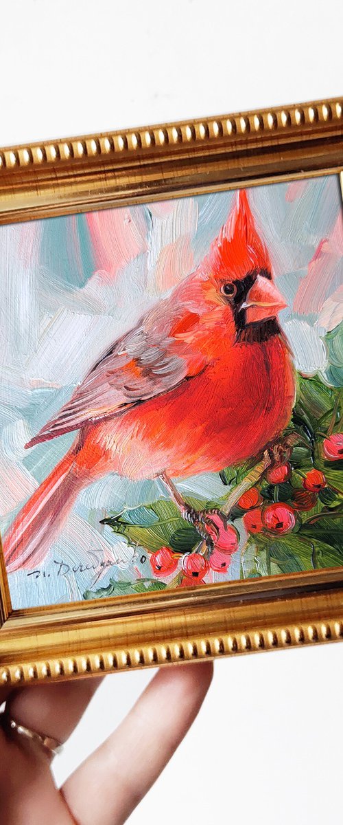 Cardinal bird by Nataly Derevyanko