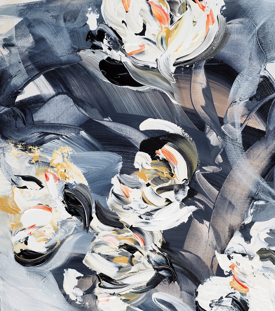 Abstract Acrylic Painting By Novi Lim, 18 X 22", Belle i?poque, Original Artwork