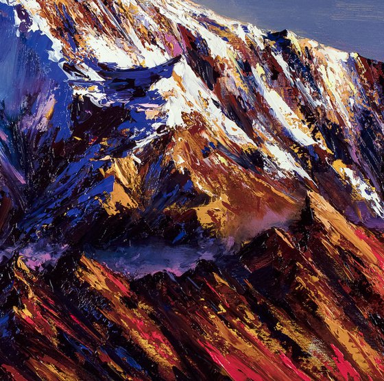 Annapurna Mountains painting art Everest Mountain Himalayas Nepal