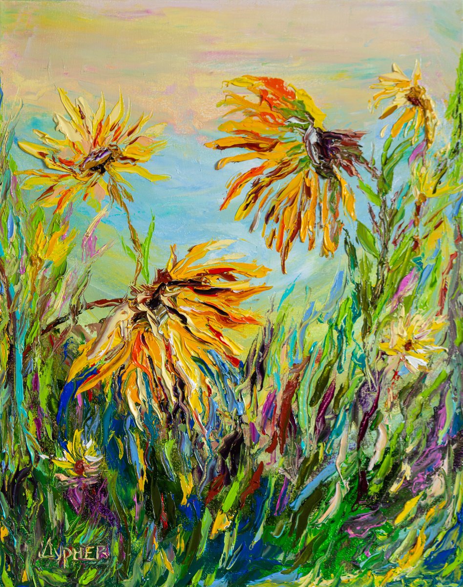 Impressionistic Botanical Oil Painting By Vladyslav Durniev, 16 X 20", Flowers Of Ukraine, Original Artwork