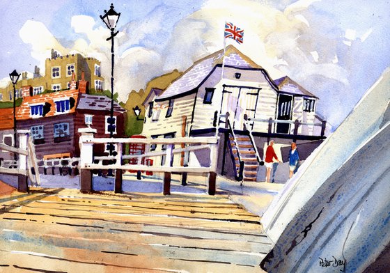 Broadstairs. View from the Jetty. Old Lifeboat House, Bleak House. Viking Bay. Tartar Frigate
