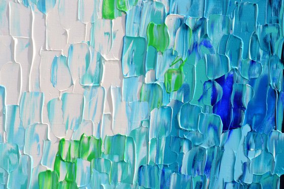 Relief Blue 8 - Large Pallet Knife Painting