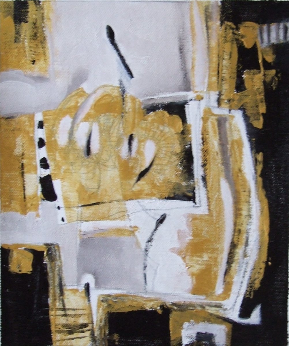 Abstract Oil Painting By Csaba Csendes, 10 X 12, EmlekeimbS?l Ii., Original Artwork