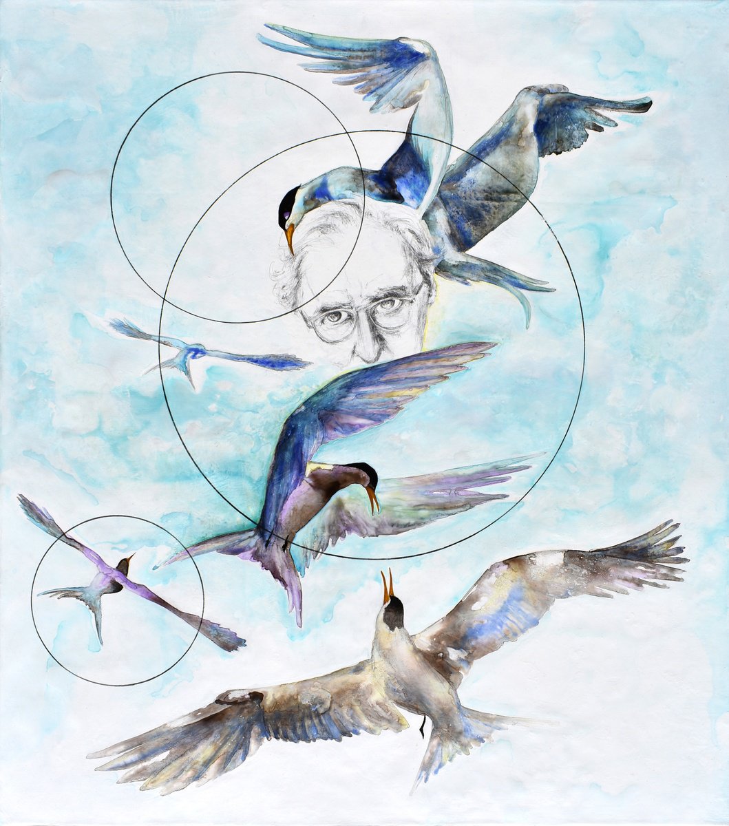 Animal Acrylic Painting By Milena Nicosia, 33 X 37", Nello Spazio Senza Fine, Original Artwork