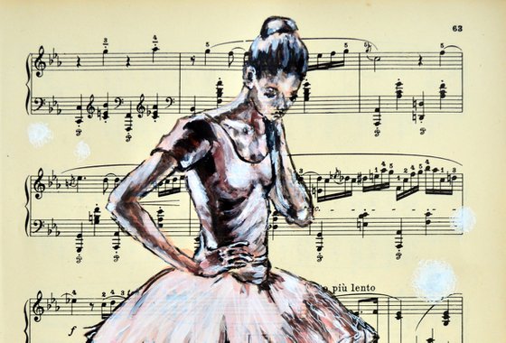 Ballerina XXV - Vintage Music Page, GIFT idea