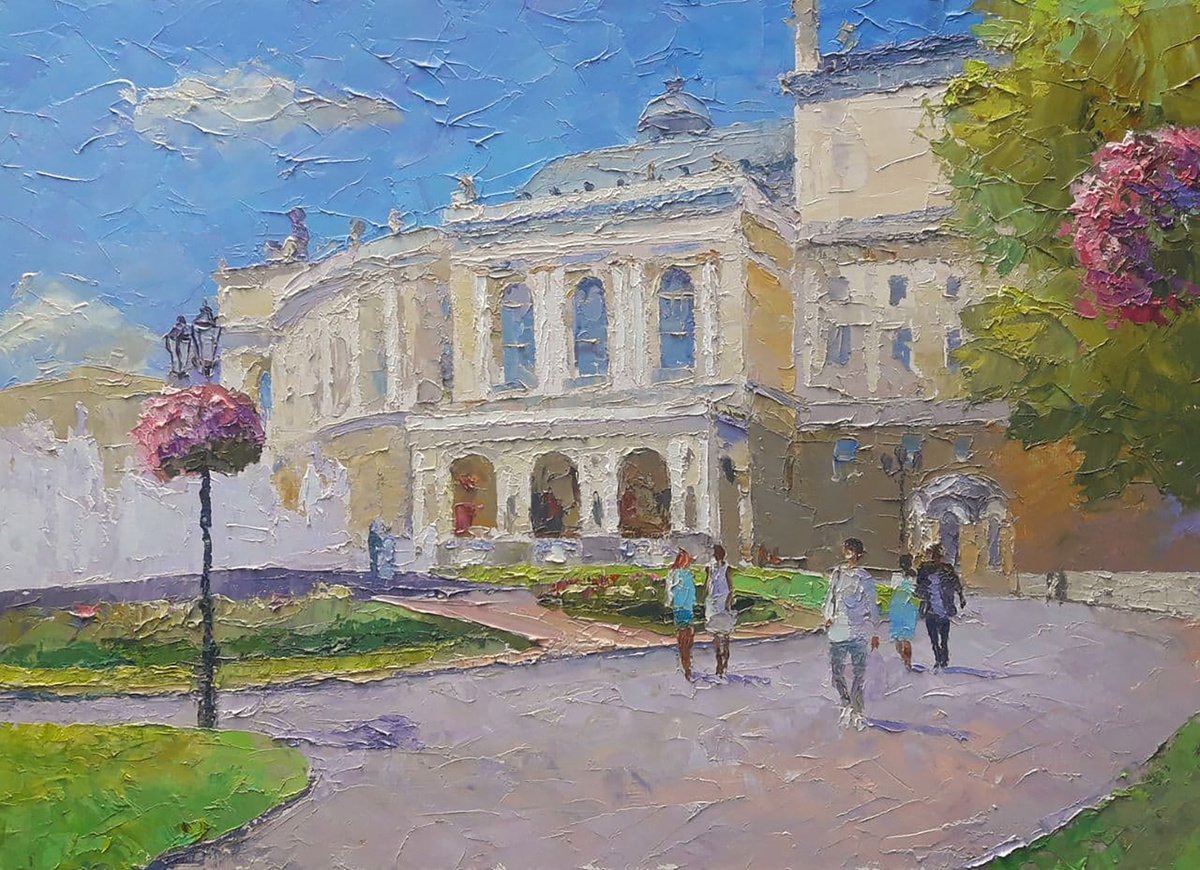 Oil painting Odessa Opera and Ballet Theater by Boris Serdyuk