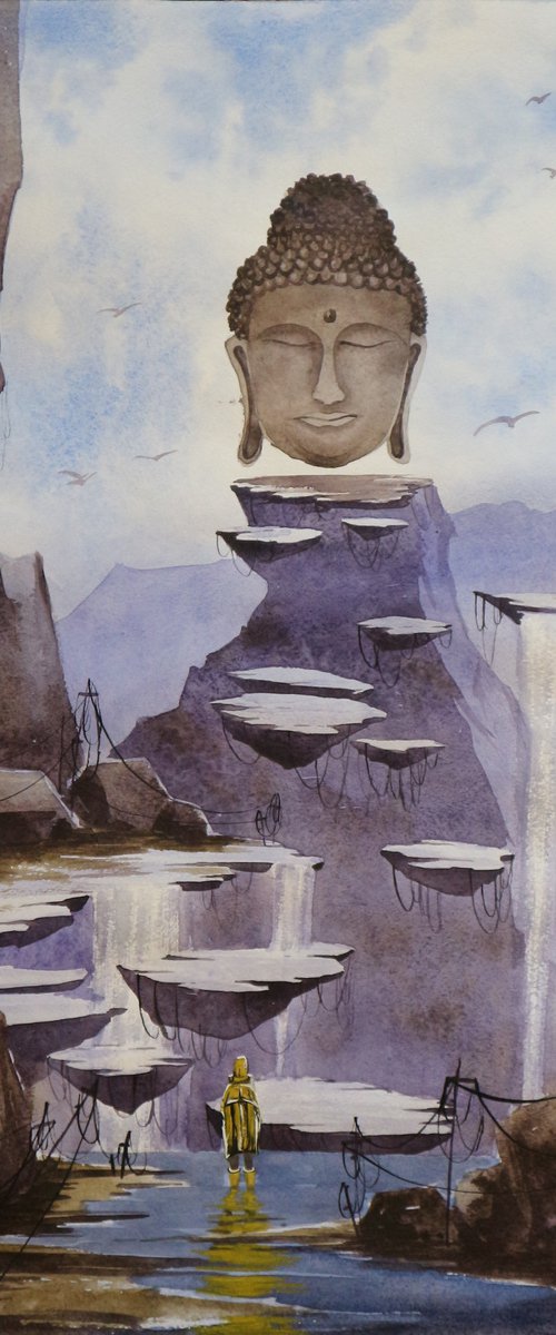 "Looking For" 2021 Watercolor on paper 60x42 by Eugene Gorbachenko