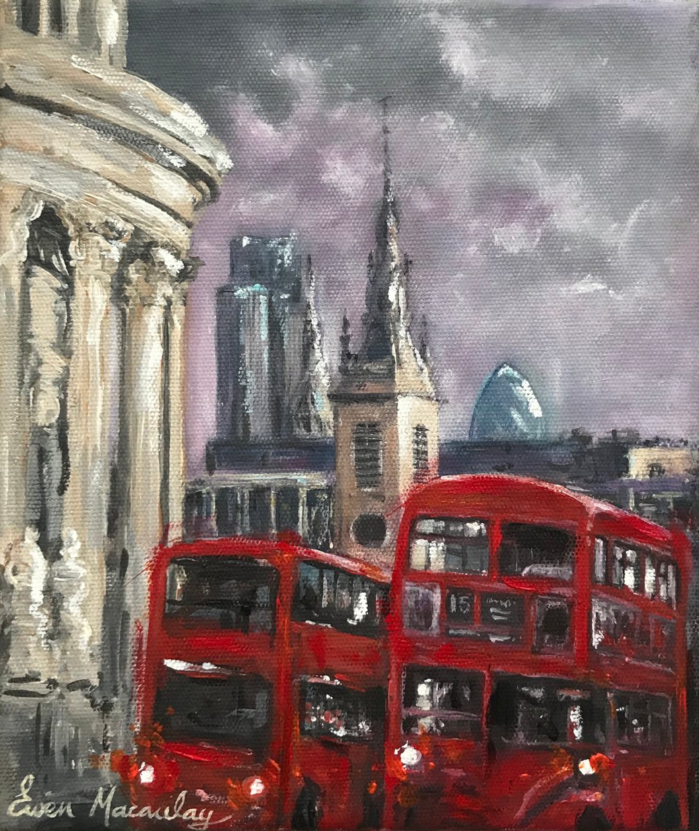 Red Buses, London by Ewen Macaulay