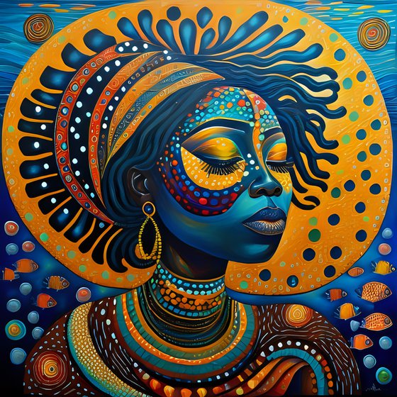 African beauty under the water