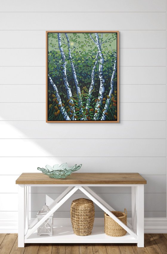 Birches with Goldenrod