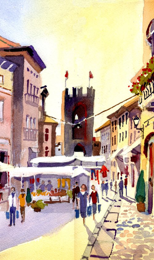 Market Day, Soave Old Town, Verona by Peter Day