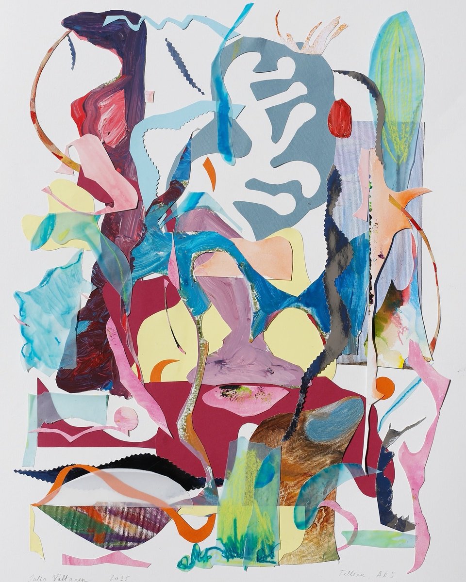 Geometric Abstract Collage By Julia Valtanen, 20 X 26", A Caterpillar