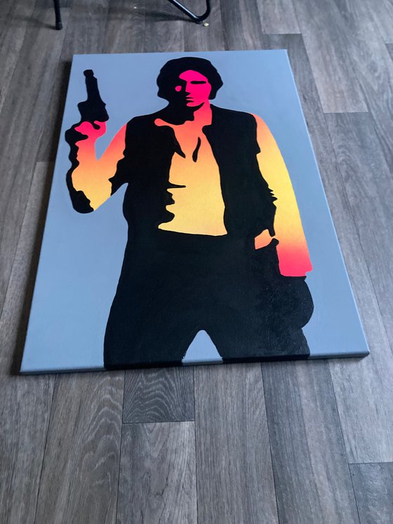 Han Solo Start Wars Original Pop Art Canvas Painting