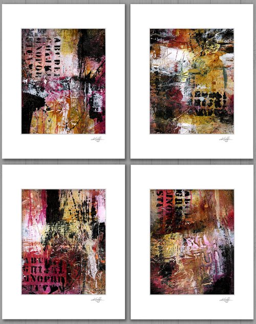 Urban Speak Collection 1 - 4 Abstract Paintings by Kathy Morton Stanion