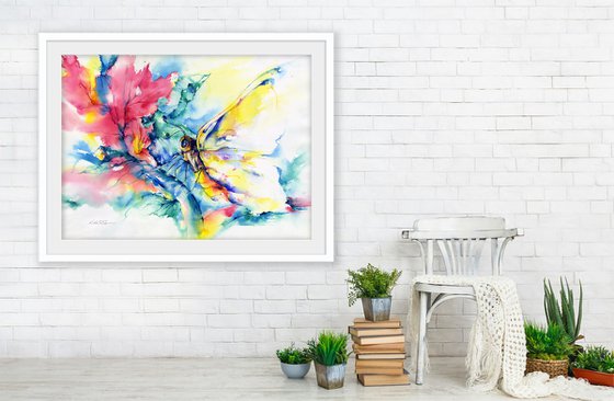 Butterfly - Large Watercolor Painting  by Kathy Morton Stanion