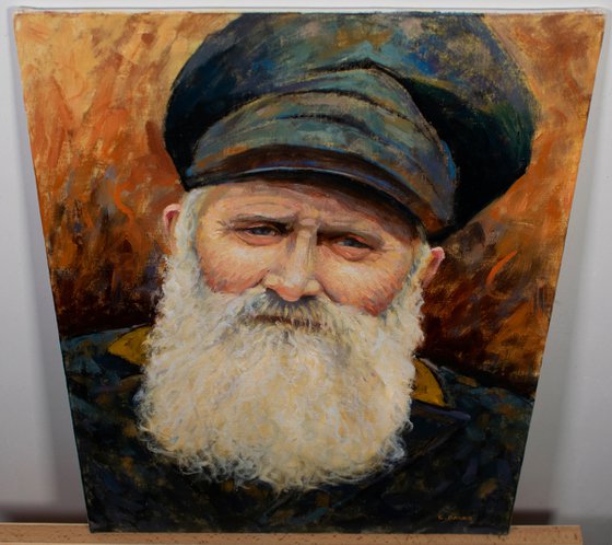 The Old Bearded Sailor, Impressionist Portrait oil painting