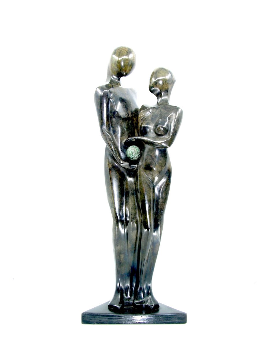 Expressive Bronze Sculpture , Sharing Maquette By Tomoaki Orikasa, 7 X 21, Artwork For Sale On Artfinder