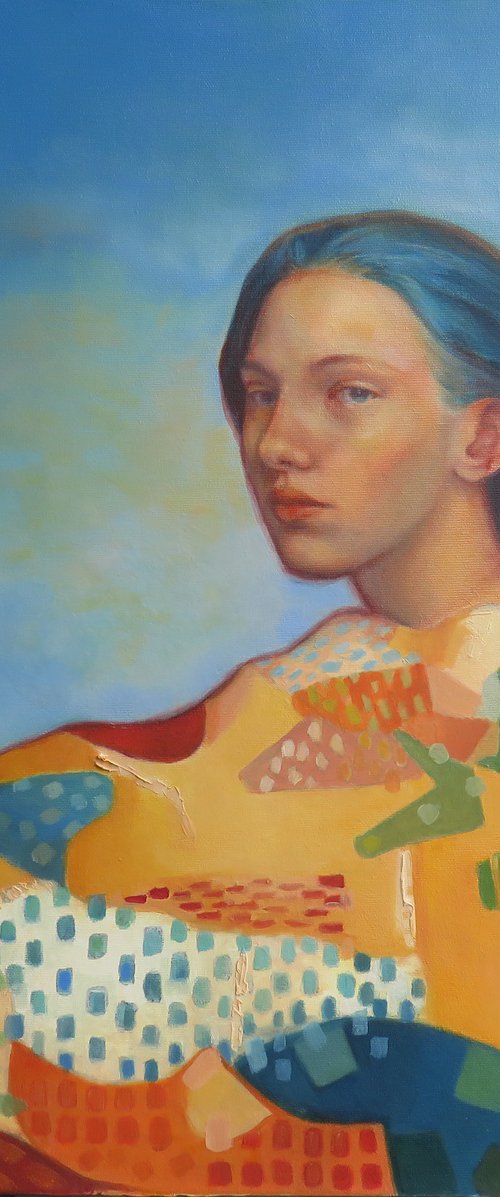 Lady with blue hair by Dunja Jung