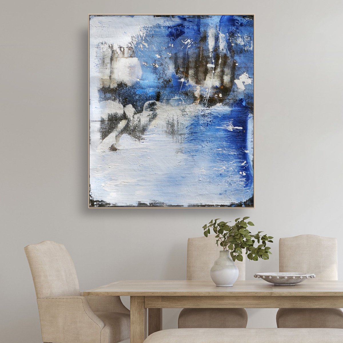 Organic Abstract Acrylic Painting By Adriano Ribeiro, 24 X 28, Slow Forte, Original Artwork