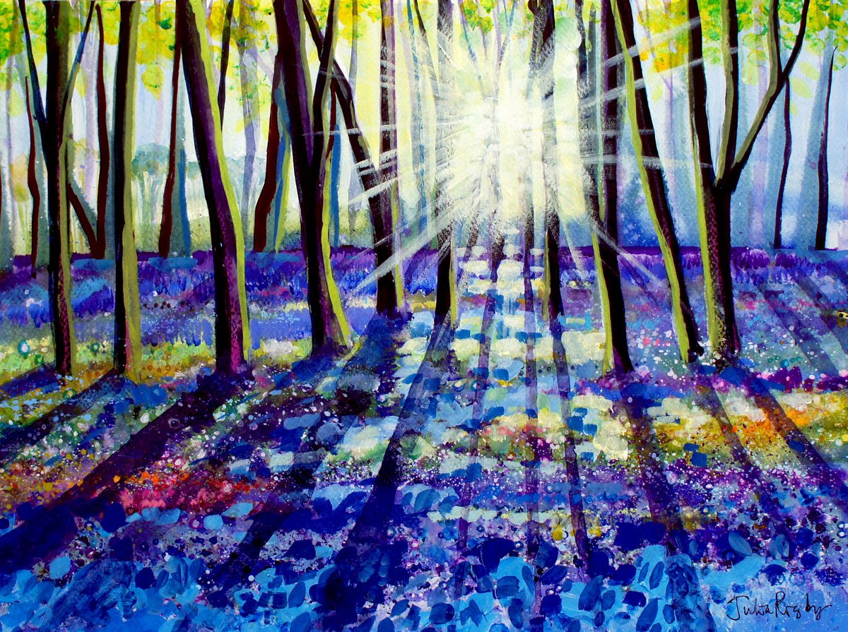 Evening Bluebells By Julia Rigby, 16 X 13, Artwork For Sale On Artfinder