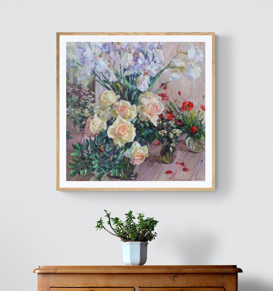 Still life with spring flowers