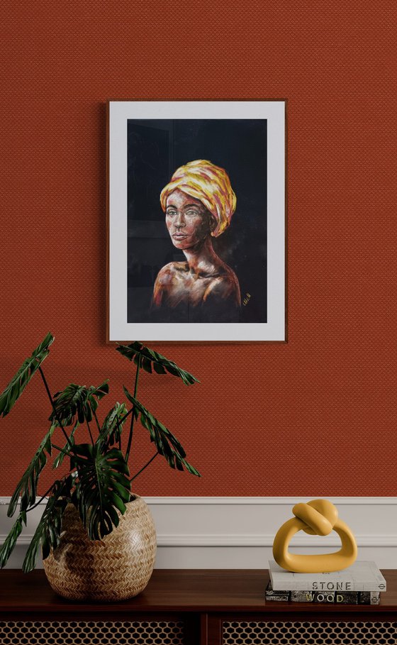 African woman with scarf