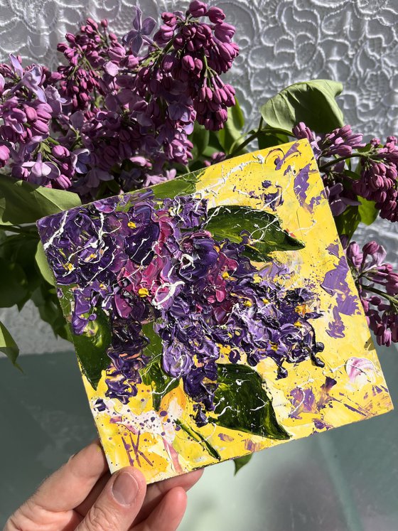 Lilac original oil impasto painting