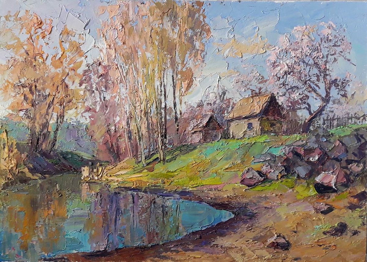 Oil painting In the country Serdyuk Boris Petrovich nSerb818 by Boris Serdyuk