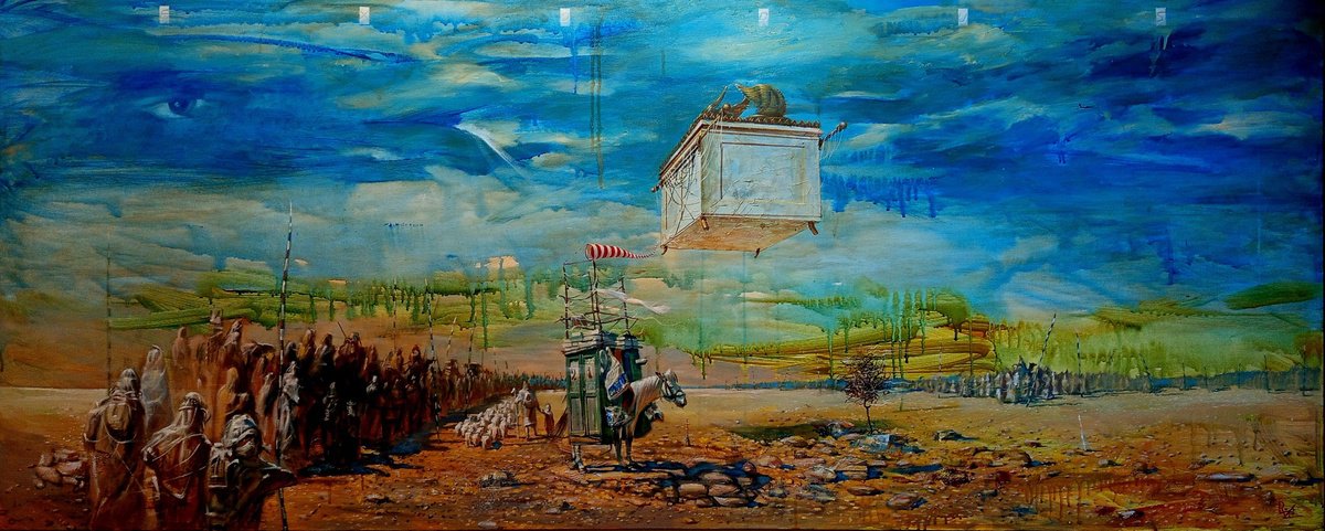 Surrealistic Landscape Oil Painting By Serhiy Roy, 79 X 31", Exodus., Original Artwork