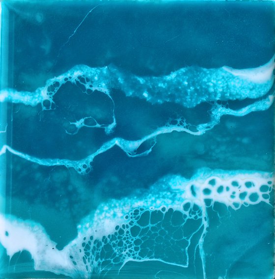 Mini diptych "Blue lagoon" - original seascape artwork, set of 2