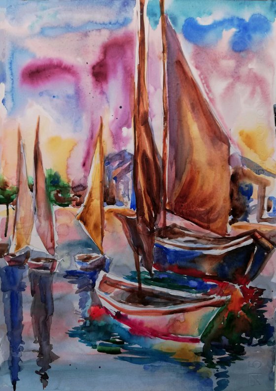 Boats at Sunset