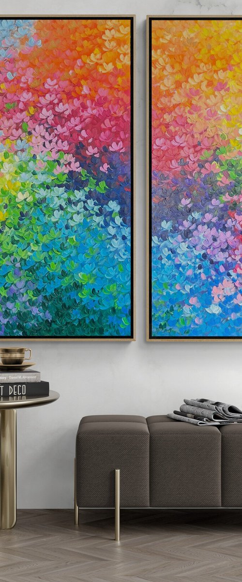 You Kissed Me In the Garden (Diptych) by Belinda Nadwie