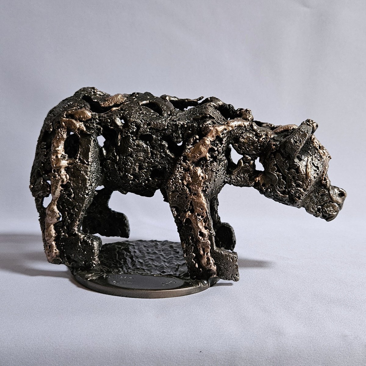 Expressive Animal Sculpture By Philippe Buil, 8 X 5", Bear 102-23, Original Artwork